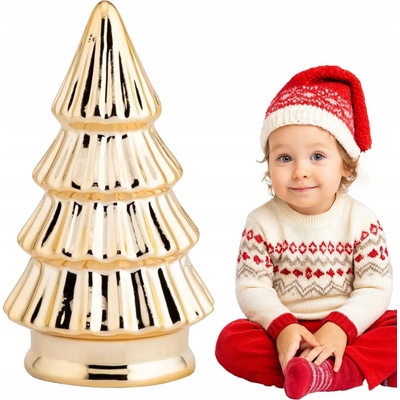 Zlatý vianočný stromček figúrka, keramická ozdoba Altom Design 12 cm