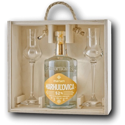 Marsen Marhuľovica 52% 0,5 l (darčekové balenie 2 poháre)