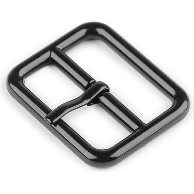 Kovová spona / opasková přezka, průvlek 20; 25 mm, střední, 2 (25 cm) černý lak