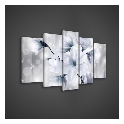 Obraz na plátne viacdielny - OB3595 - Biely kvet 100cm x 60cm - S17