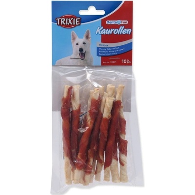 Trixie DentaFun buvolí kůže obalená kachním rolky 10 ks 80 g