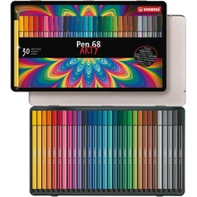 Stabilo Pen 68 brush Arty30 ks sada v plechu