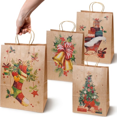 Darčeková taška Allbag z kraftového papiera 33x26x12 cm, sada 4 ks