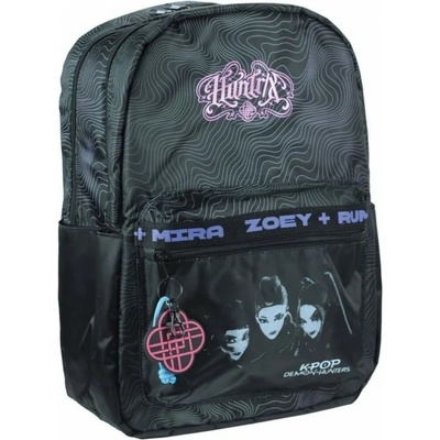 K POP Demon Hunters (LG) batoh čierny vrecko vpred