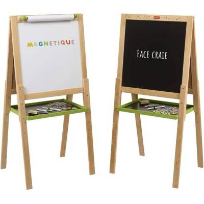 Jeujura Dřevěná multifunkční tabule 54 x 54 cm s rolí papíru
