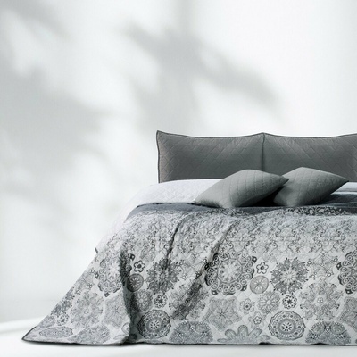 DecoKing Bielo-sivý obojstranný pléd z mikrovlákna Alhambra 240 x 260