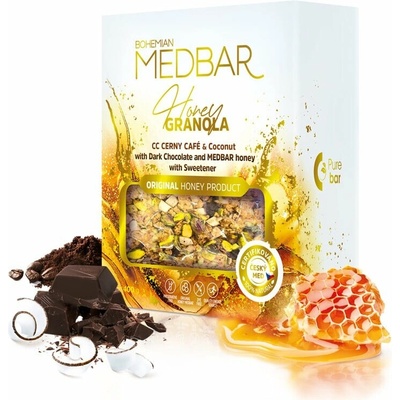 Eurona Medová granola MEDBAR s kávou CC CERNY CAFÉ, kokosem a hořkou čokoládou 400 g