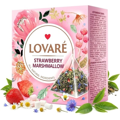 Lovaré Čaj Strawberry Marshmallow 15 pyramid