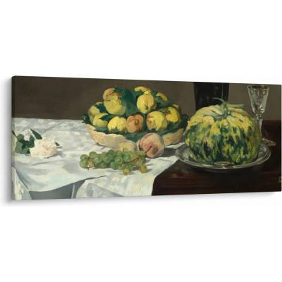 Obraz - Edouard Manet, Still Life with Melon and Peaches, reprodukcia, jednodielne 120x50 cm