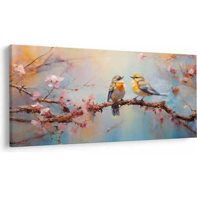 Obraz - Zamilovaní vtáčiky, jednodielne 200x100 cm