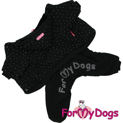 FOR MY DOGS Plyšový UNISEX overal FMD BLACK