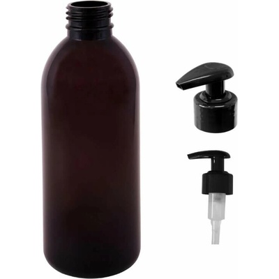 Tera plastová lahvička hnědás černou pumpičkou Tera 300 ml