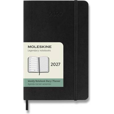 Moleskine 12 Monate Monatsnotiz P/A6, 1 Mo = 2 Seiten, Linierte Seiten Weicher Einband, Schwarz 2027