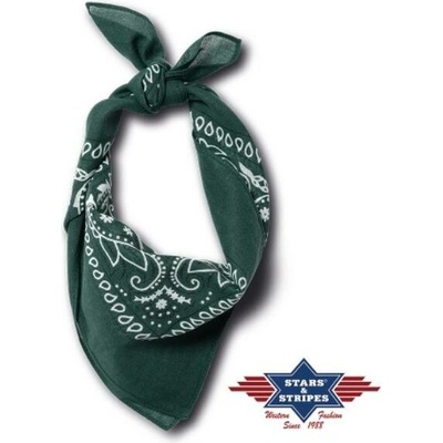 bavlněný šátek bandana tm. zelená