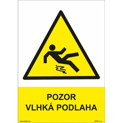 DUKO POZOR VLHKÁ PODLAHA Formát: 210 x 297 mm, Materiál: samolepící vinylová fólie