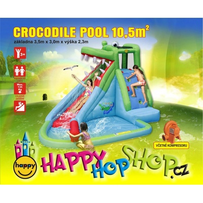 Happy Hop Crocodile Pool vodní skluzavka s bazénkem – Hledejceny.cz