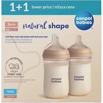 Canpol Babies Set lahví Natural Shape 260 ml 2 ks