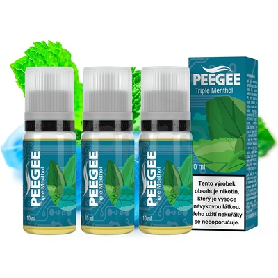 PEEGEE Trojitý mentol 3 x 10 ml 12 mg