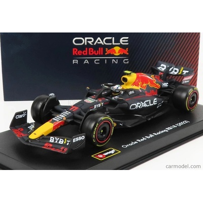 Bburago Red bull F1 Rb18 Team Oracle Red Bull Racing N 11 Season 2022 Sergio Perez With Helmet And Plastic Showcase Matná Modrá Žlutá Červená 1:43
