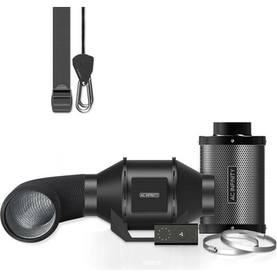 AC Infinity Air Filtration Kit 100 mm Inline Fan with Speed Controller Carbon Filter & Ducting Combo