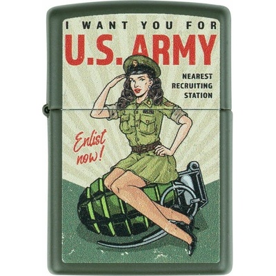 ZIPPO U.S. ARMY Enlist Pin Up benzínový