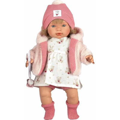 Llorens 42168 CARLA realistická panenka se zvuky a měkkým látkovým tělem 42 cm