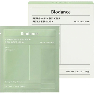 BIODANCE Refreshing Sea Kelp Real Deep Mask Zklidňující hydrogelová maska s mořskými řasami 34 g