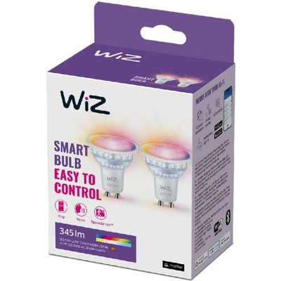 WiZ SET 2x LED skleněná žárovka GU10 PAR16 4,9W 50W 345lm 2700-6500K RGB IP20, stmívatelná – Hledejceny.cz
