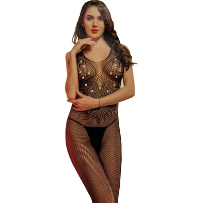 Weilisena s perličkami Bodystocking SG043 černá