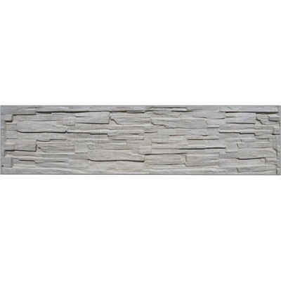 Betonová deska plotová GRANADA, jednostranná, 200x50 cm, štípaný kámen, šedá