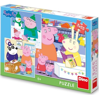 Dino PEPPA PIG na prázdniny 3 x 55 dílků