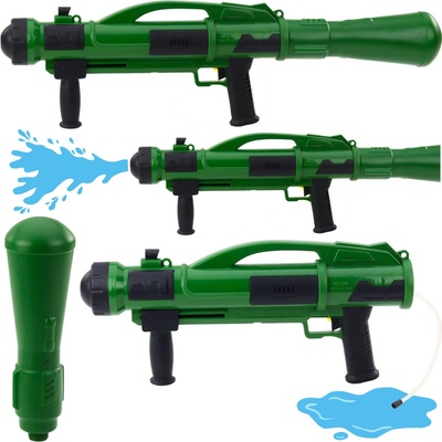 LEAN Toys Vodní dělo bazuka s pumpou, zelené, 73 cm, 1100 ml