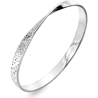 Hot Diamonds pôvabný strieborný pevný náramok s diamantom Quest DC168