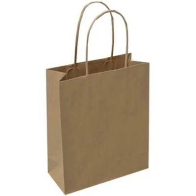 Papierová taška - krútené hák 180 x 80 x 220 mm, 25 ks/bal, hnedá KRPA ZT18008022055