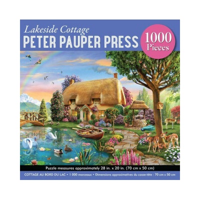 Peter Pauper Press Lakeside Cottage 1000 dílků Jigsaw Gold Foil Highlights