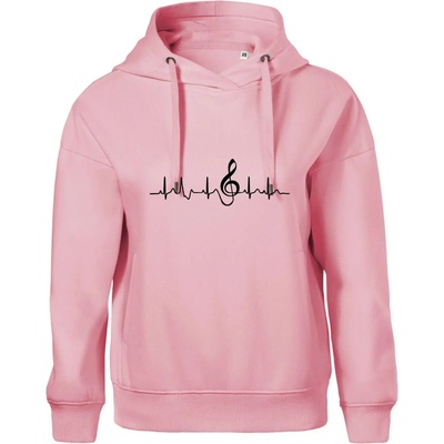 Moje srdce bije pro hudbu Oversized mikina dámská Moon kratší + širší Růžová – Hledejceny.cz