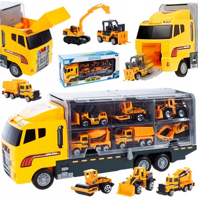 Majlo Toys Nákladní auto se 6 stavebními stroji Building Truck