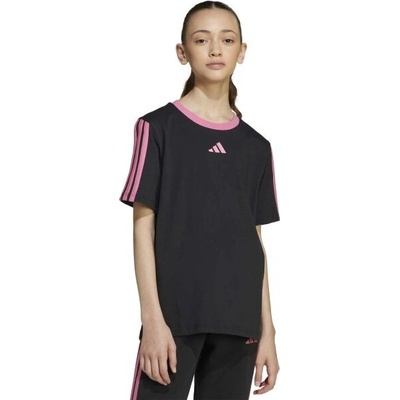 adidas JG 3-STRIPES BF TEE Dívčí triko, černá,