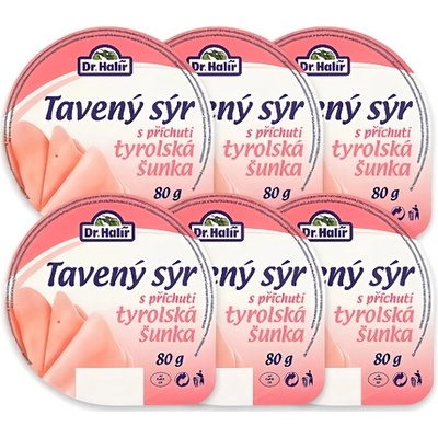 Dr. Halíř sýr tavený se šunkou 6x80 g 480 g