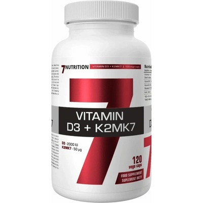 7Nutrition Vitamin D3+K2MK7 120 Vege kapslí