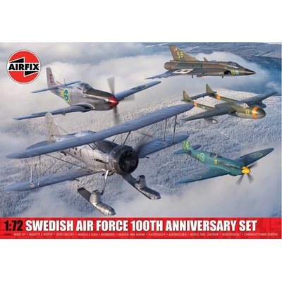 Airfix Classic Kit lietadlá A40004 Swedish Air Force 100th Anniversary Set Multi Pack 1:72