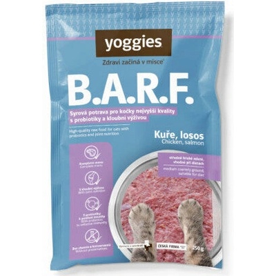 Yoggies B.A.R.F. Kuřecí komplet s lososem a brusinkami 6 x 250 g