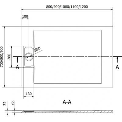 Mexen Otto 100 x 80 cm 4N708010