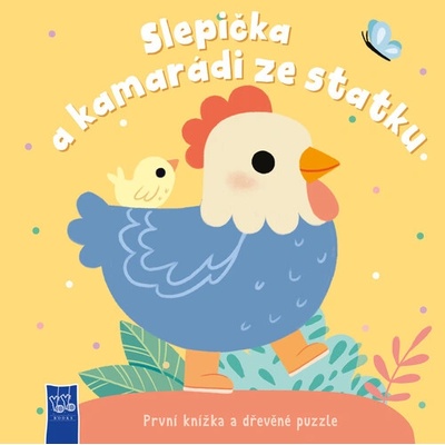 První knížka a dřevěné puzzle Slepička a kamarádi ze statku