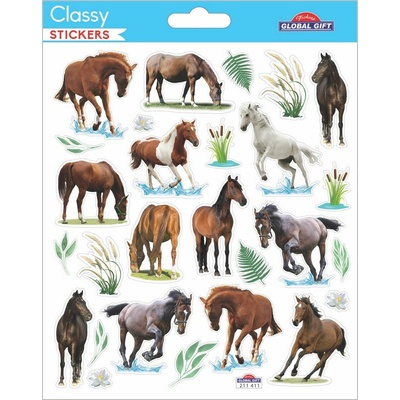 Global Gift samolepky 211411 horses 526635