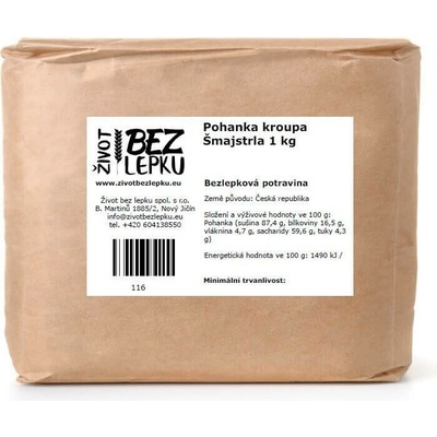 Život bez lepku Pohanka kroupa Šmajstrla 1 kg