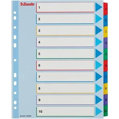 ESSELTE Register, laminovaný kartón, A4 Maxi, 1-10, prepisoavteľný, ESSELTE