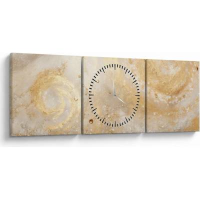 Obraz - Vzorovaná textura (s hodinami), třídílný 90x30 cm s hodinami
