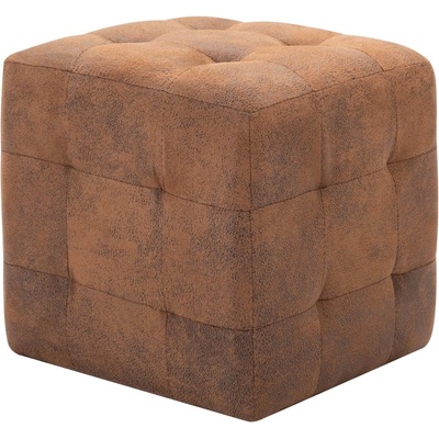 vidaXL Taburety 2 ks hnědé 30 x 30 x 30 cm umělá broušená kůže