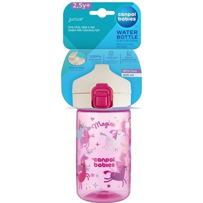 Canpol Babies Fľaša Junior so slamkou Magic jednorožec 400 ml